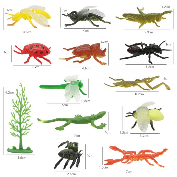 Mini plastic beetle insect toy set