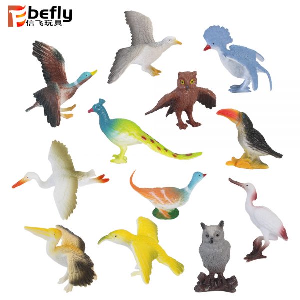 12 Kinds of birds plastic animal model toy