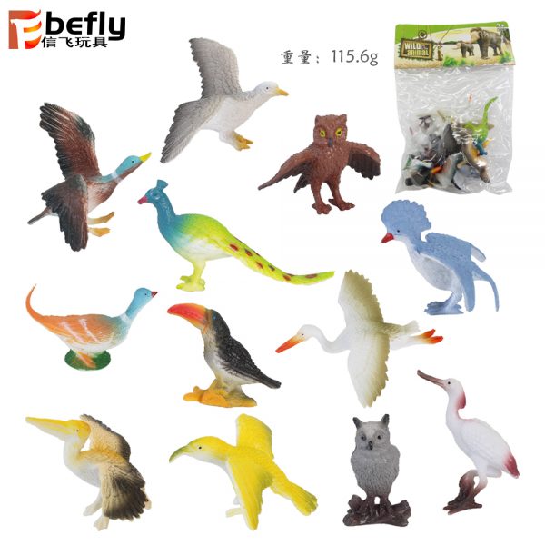 12 Kinds of birds plastic animal model toy