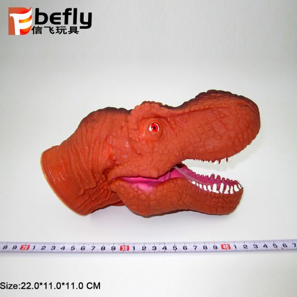 Vivid soft plastic toy t-rex glove dinosaur hand puppet for kids