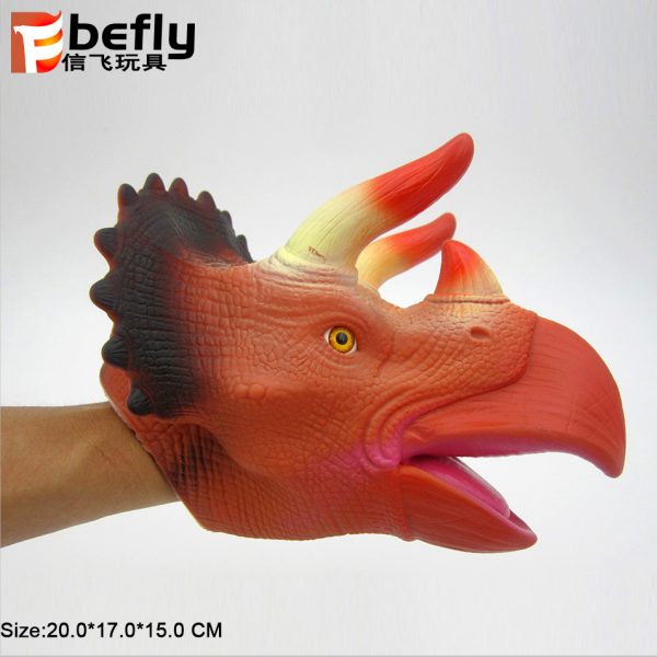 Pretend play toy soft hand realistic dinosaur puppet for kids
