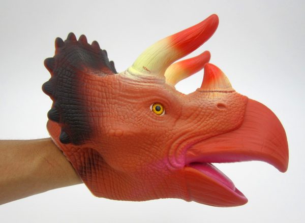 Pretend play toy soft hand realistic dinosaur puppet for kids