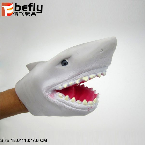 Sea animal toy shark plastic hand puppet for adult
