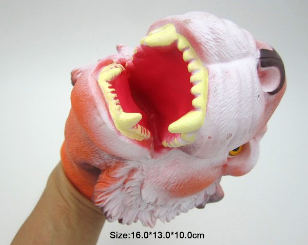 Wild animal series soft plastic toy animal hand gloves