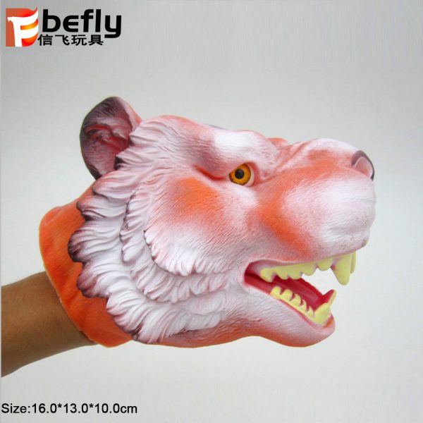 Wild animal series soft plastic toy animal hand gloves