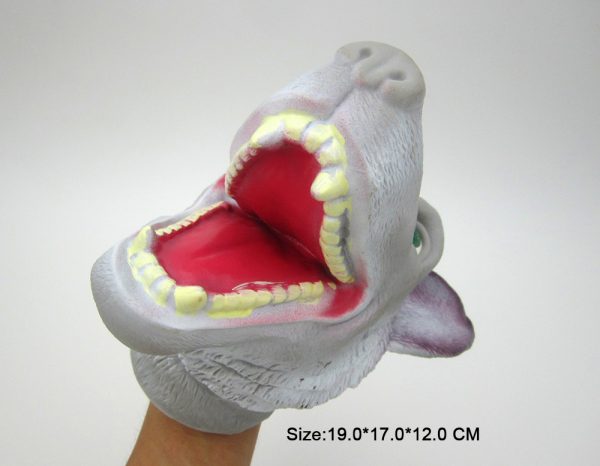 Kids realistic soft plastic wolf toy animal hand puppet