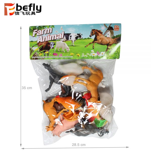12 kinds mixed hollow farm animal model toy