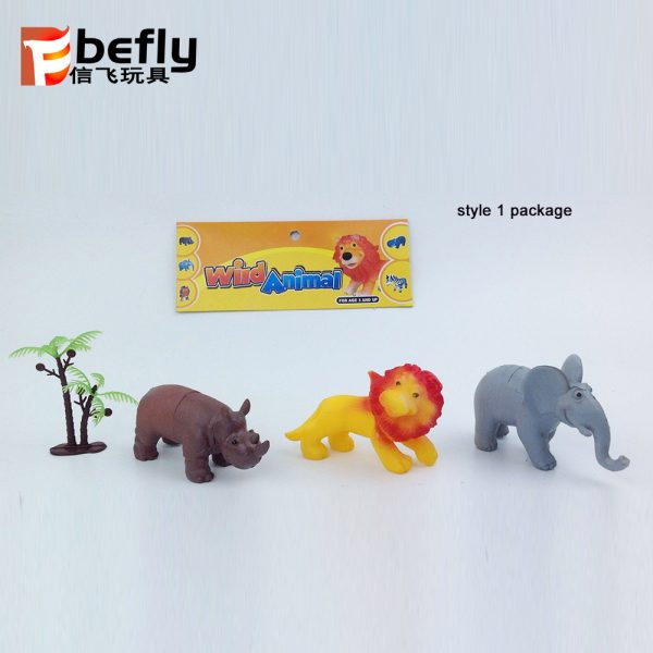 Cartoon plastic mini animal toys for kids