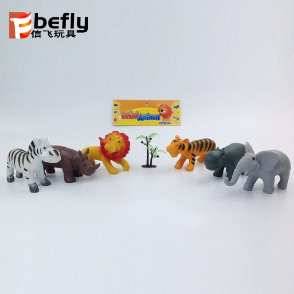 6pcs mixed package solid PVC small animal plastic toys