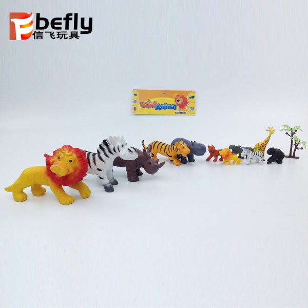 11pcs cartoon PVC solid animal mini toys