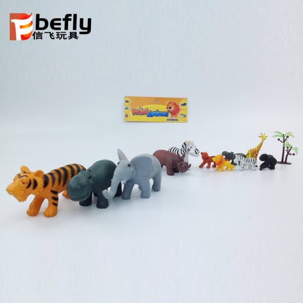 11pcs cartoon PVC solid animal mini toys