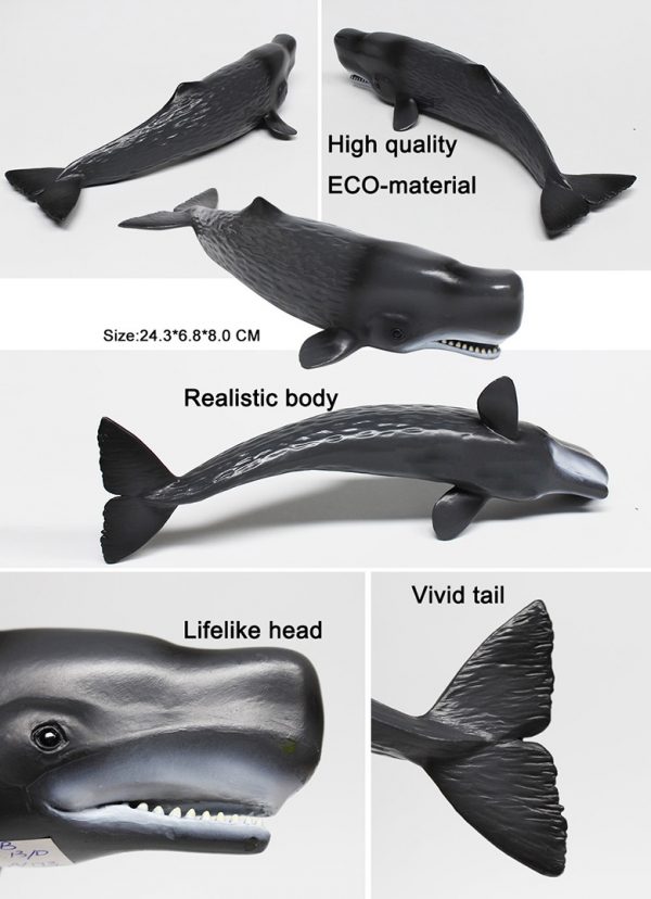 Sperm whale plastic sea animals realistic model toy