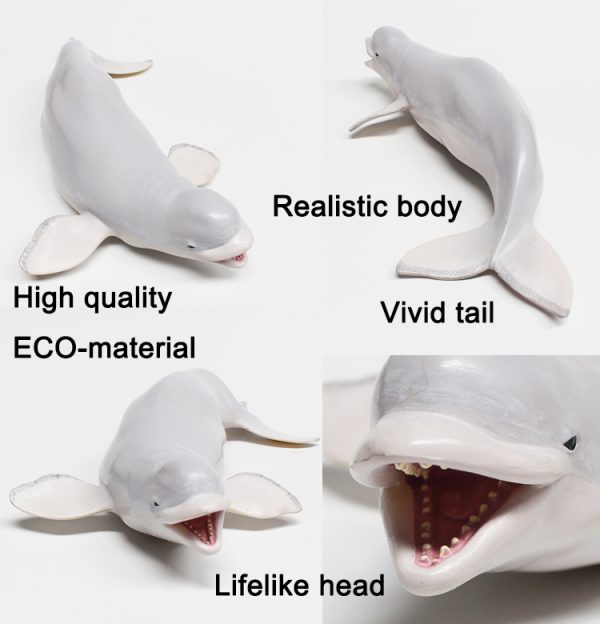 White whale plastic sea animals realistic model toy