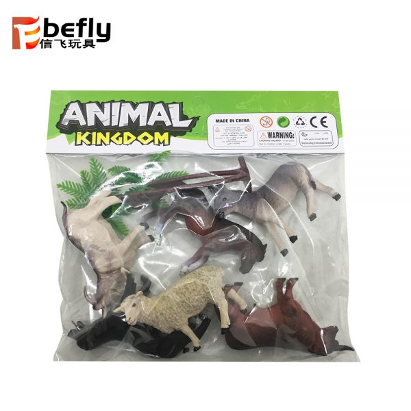 6pcs Plastic farm animal toy with tree set