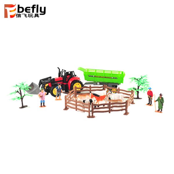 DIY farm play kit toy wholesale plastic animal with human figure
