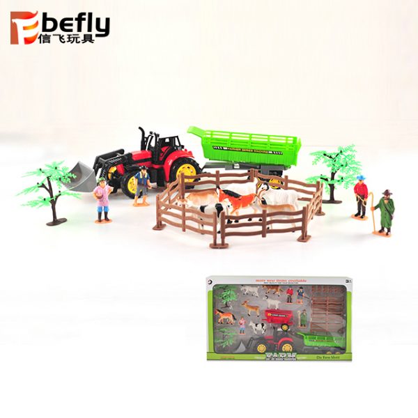 DIY farm play kit toy wholesale plastic animal with human figure