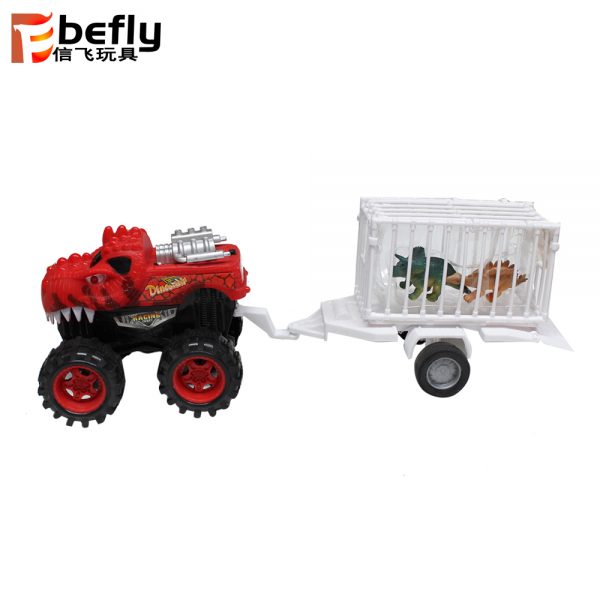 Friction power plastic dinosaur truck toy with dinosaur