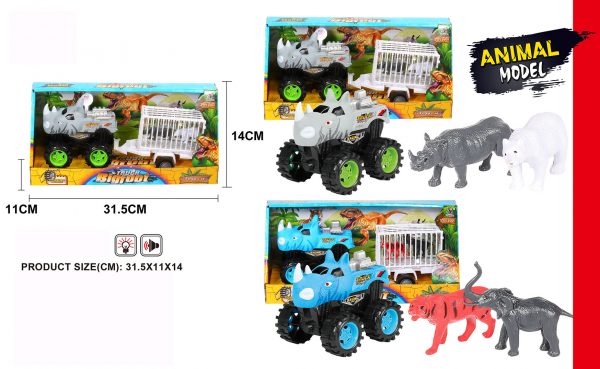 Plastic friction animal truck toy with animal