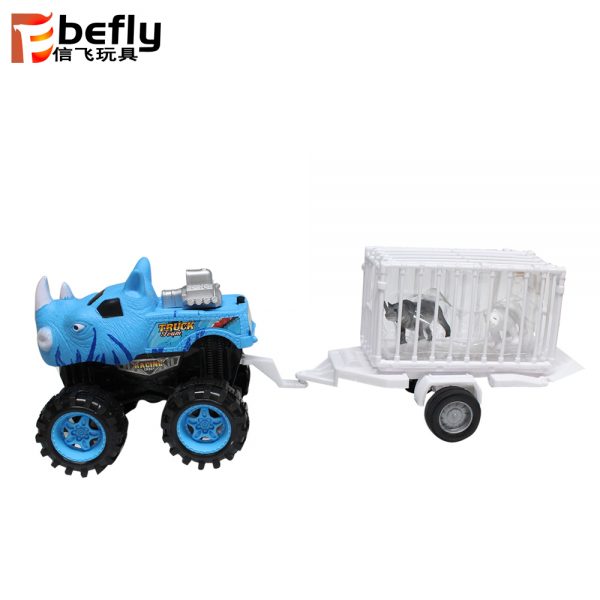 Plastic friction animal truck toy with animal