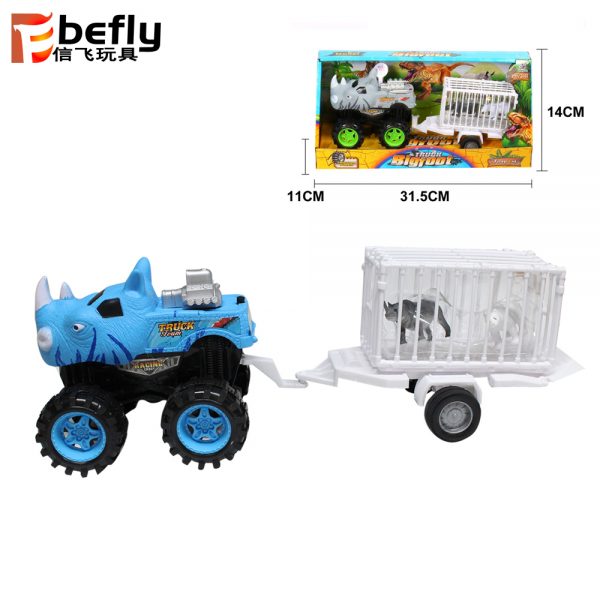 Plastic friction animal truck toy with animal
