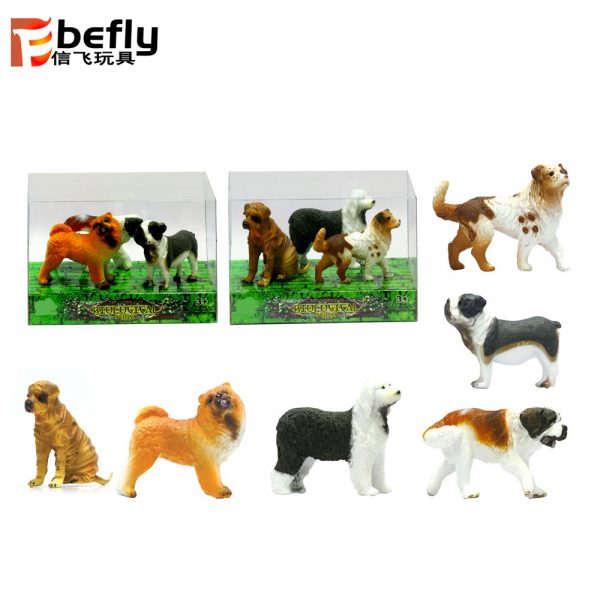 6 kinds Animal figurines PVC dog model toy