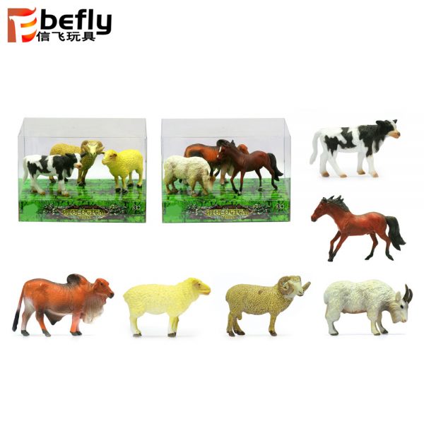 Plastic solid cow sheep goat farm ranch animal toy