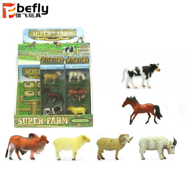 Solid vivid horse goat sheep cow figurines farm animal plastic toys