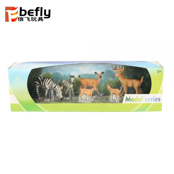 Realistic natural white tail deer animal zebra plastic reindeer toy