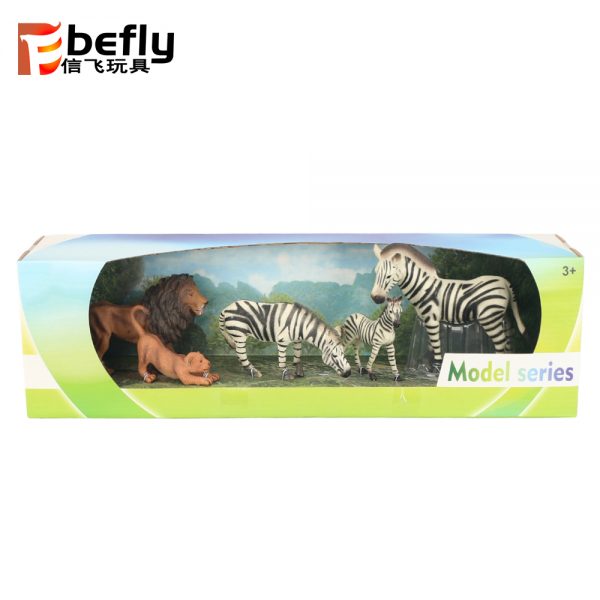 Natural animal lion model plastic plastic zebra toys