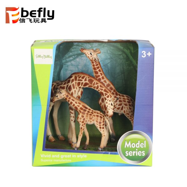 3 kinds Giraffe model plastic zoo animal toy