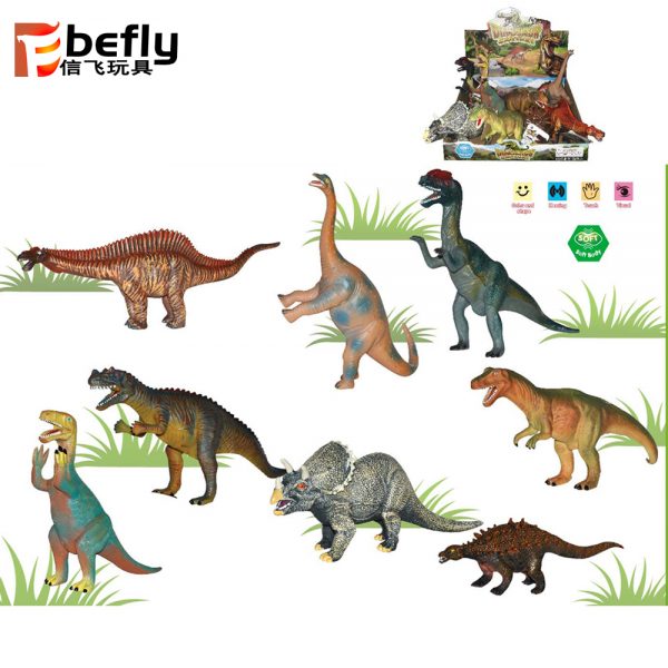 8 kinds mixed packaging funny vinyl stuffed toy dinosaur