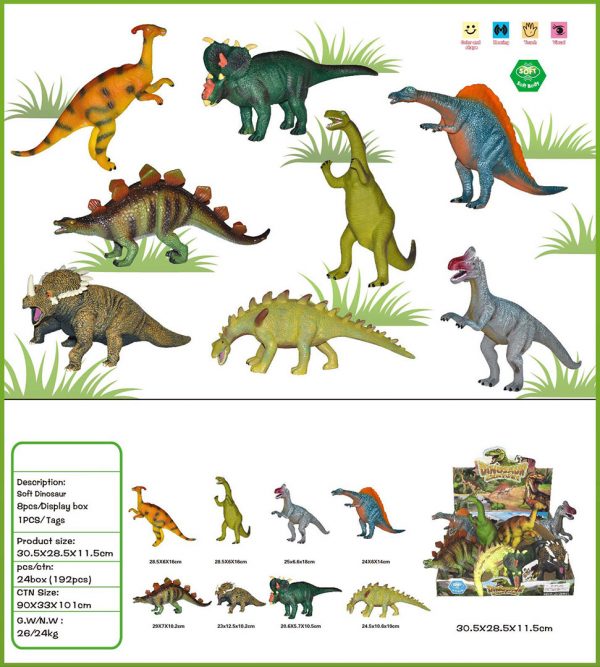 Vinyl stuffed dinosaur toy for children