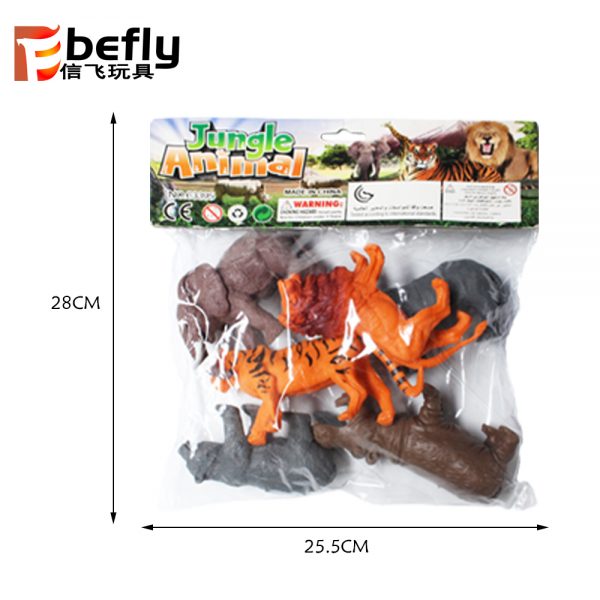 6 kinds plastic tiger lion elephant model jungle animal toy