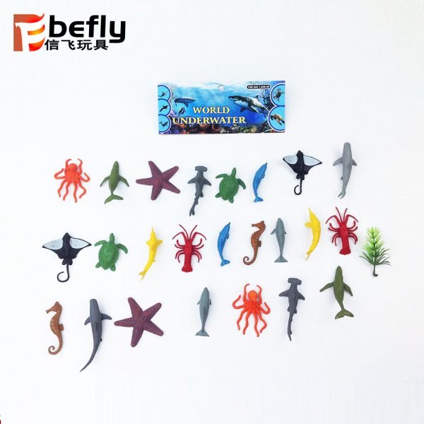 24 kinds mini sea animal plastic toy