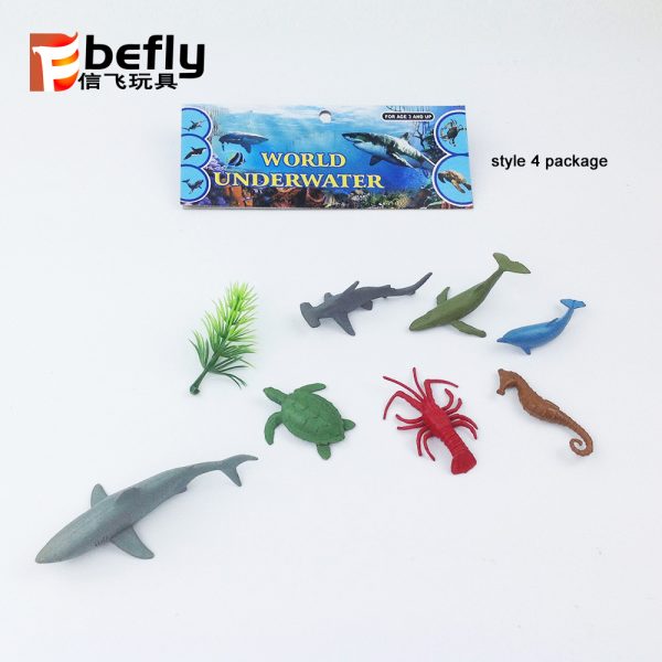 6 style package mixed plastic sea animals mini toy