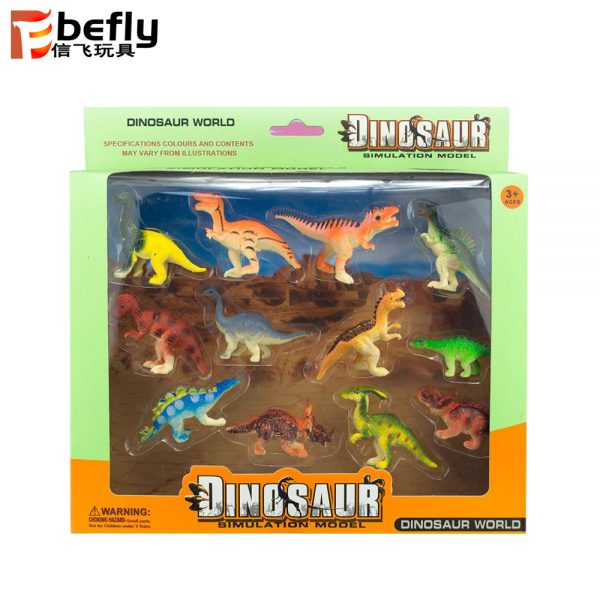 12pcs Plastic mini dinosaur model toy