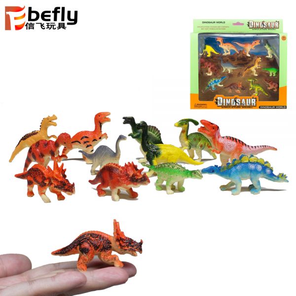 12pcs Plastic mini dinosaur model toy