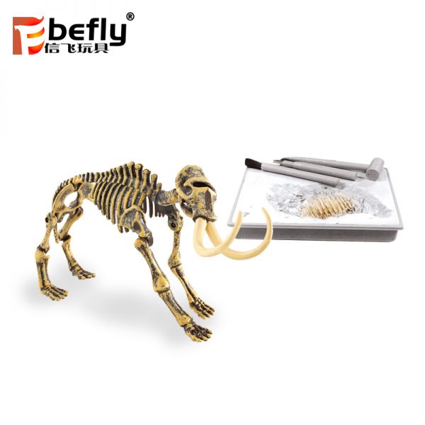 Plastic mammoth skeleton dig toy science educational kit