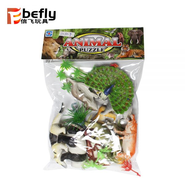 Hollow plastic peacock animal play set toy
