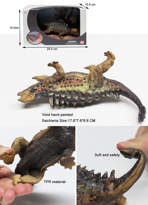 Saichania model plastic soft TPR solid dinosaur toy