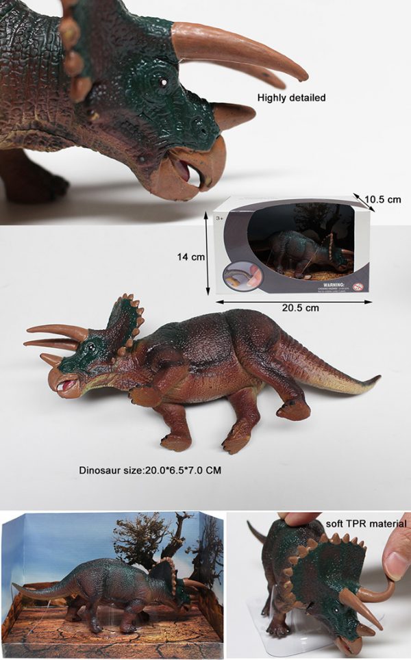 TPR material Triceratops soft dinosaur model