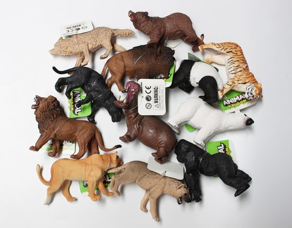 12 kinds mixed 3d model figurines plastic wild animal toy