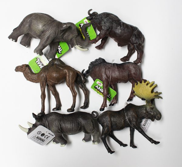 6 kinds mixed plastic wild animal model toys