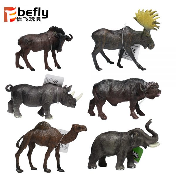 6 kinds mixed plastic wild animal model toys