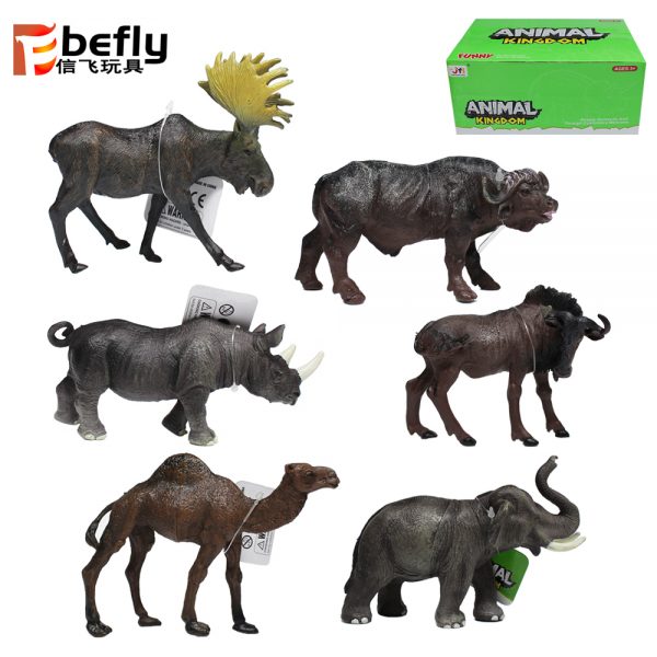 6 kinds mixed plastic wild animal model toys