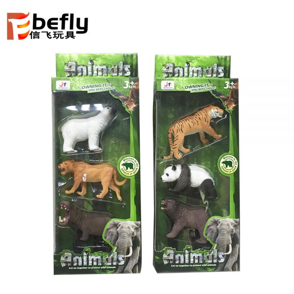 Hollow vivid wild animal plastic model toy set