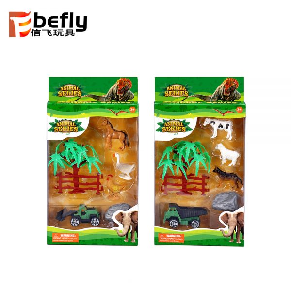 Farm animal play set with tractors