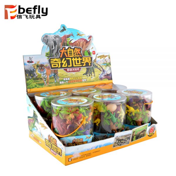 PVC bucket plastic mini toy set dinosaur for kids