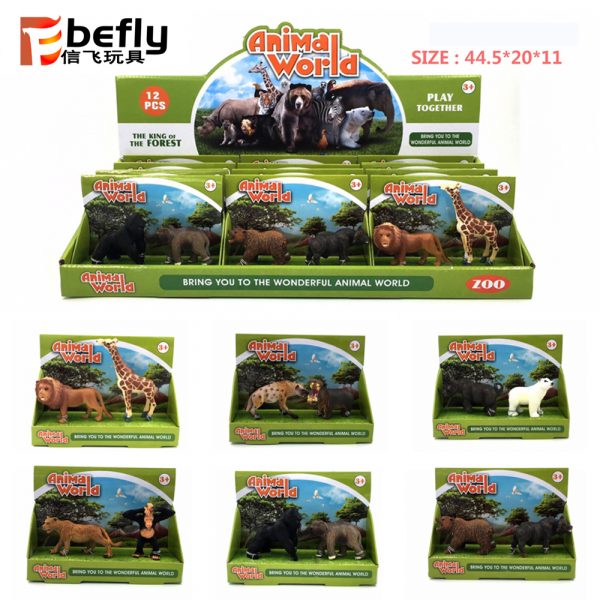 3inches model set plastic wild animal toy