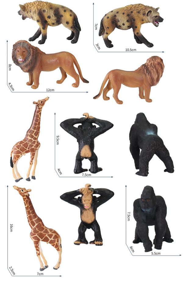 5'' solid 3d wild life model toy plastic animal